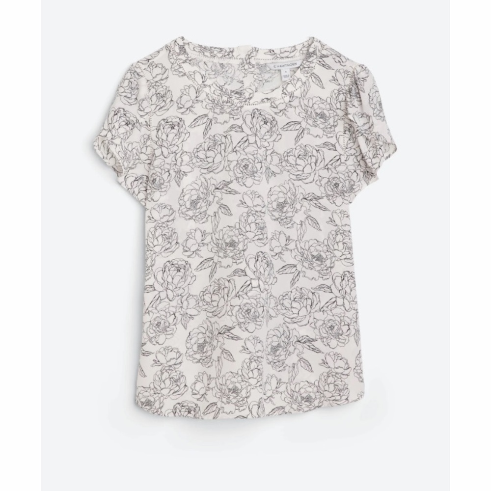 41 Hawthorne short sleeve blouse, size Medium petite